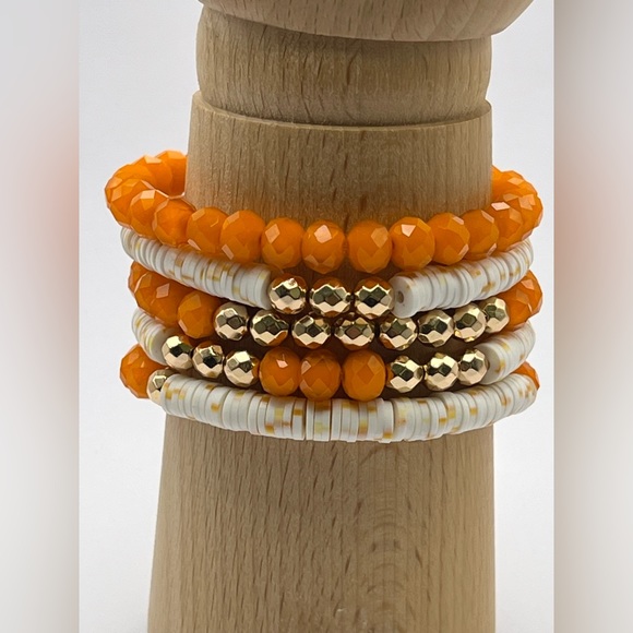 Colorful Boho Chic Stacked Bracelet Set of Ten- Summer Layered Bead Bracelets Se - Picture 13 of 13